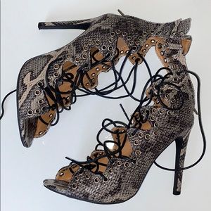 Faux Snake Skin Heels